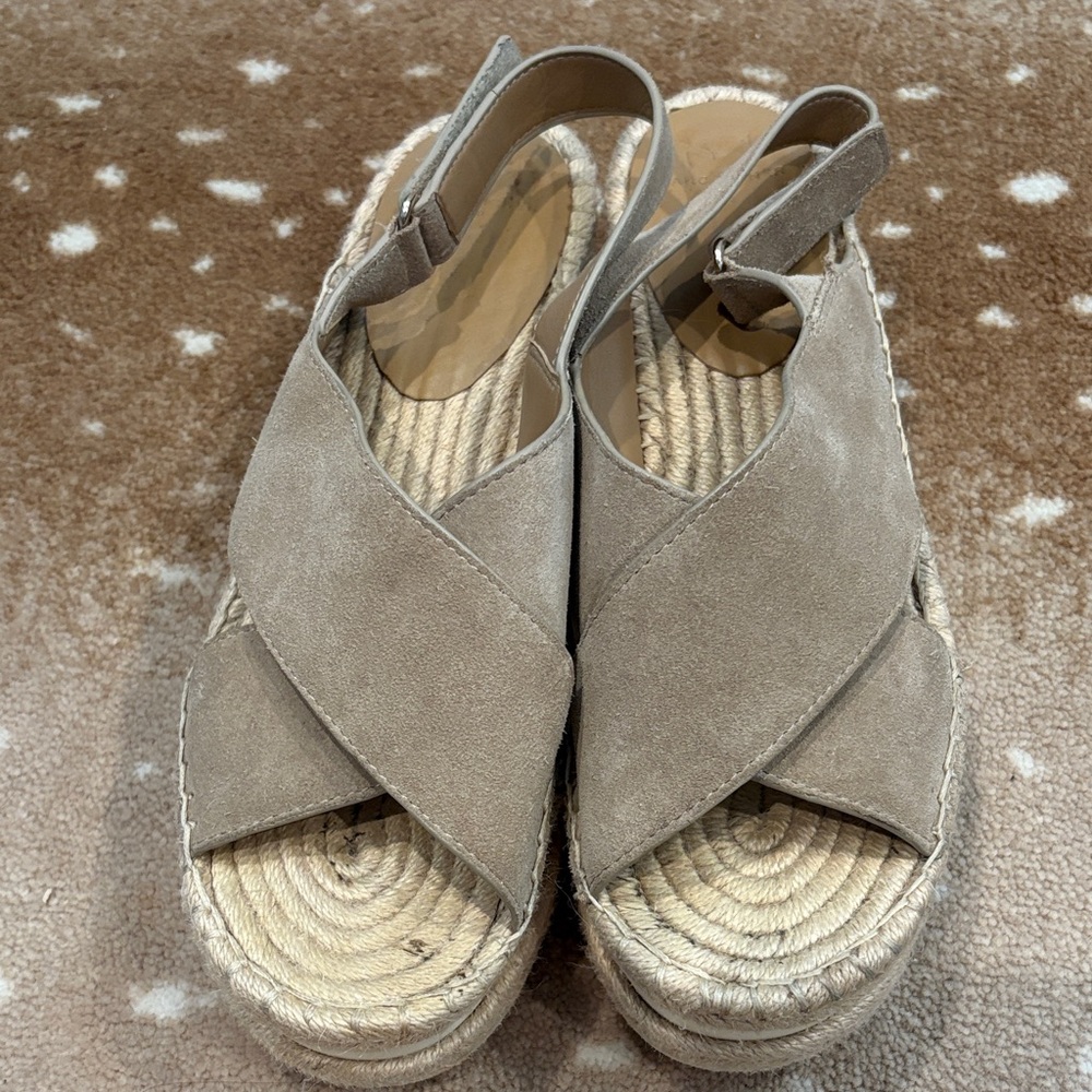 MARC FISHER Suede Espadrille Sandals SZ 8.5